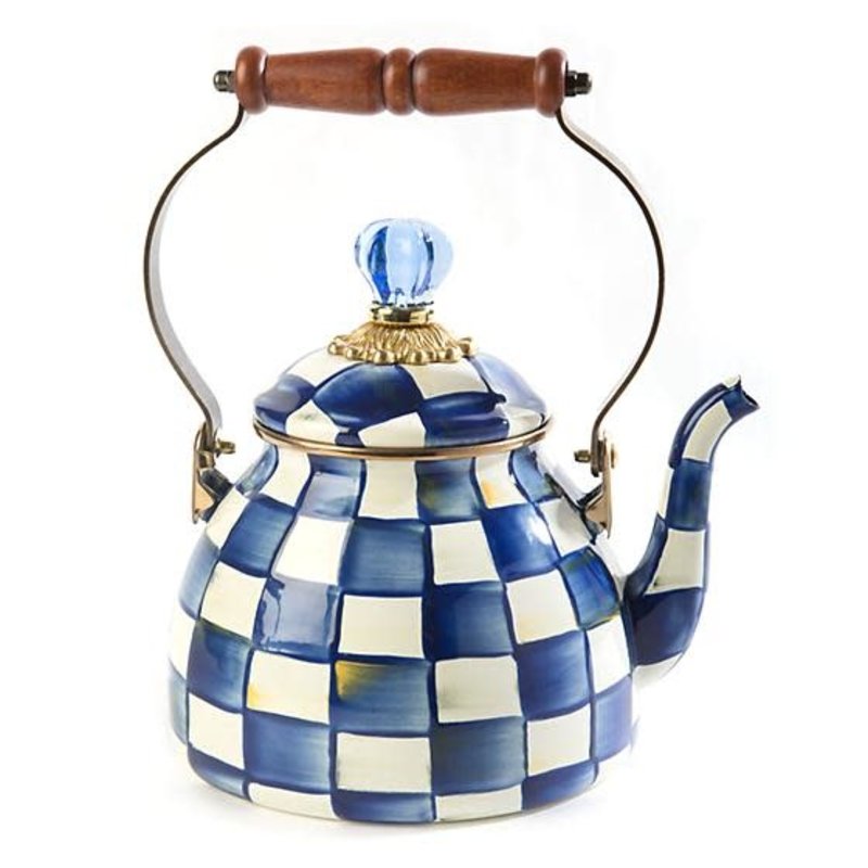 Mackenzie-Childs Royal Check Enamel Tea Kettle - 2 Quart