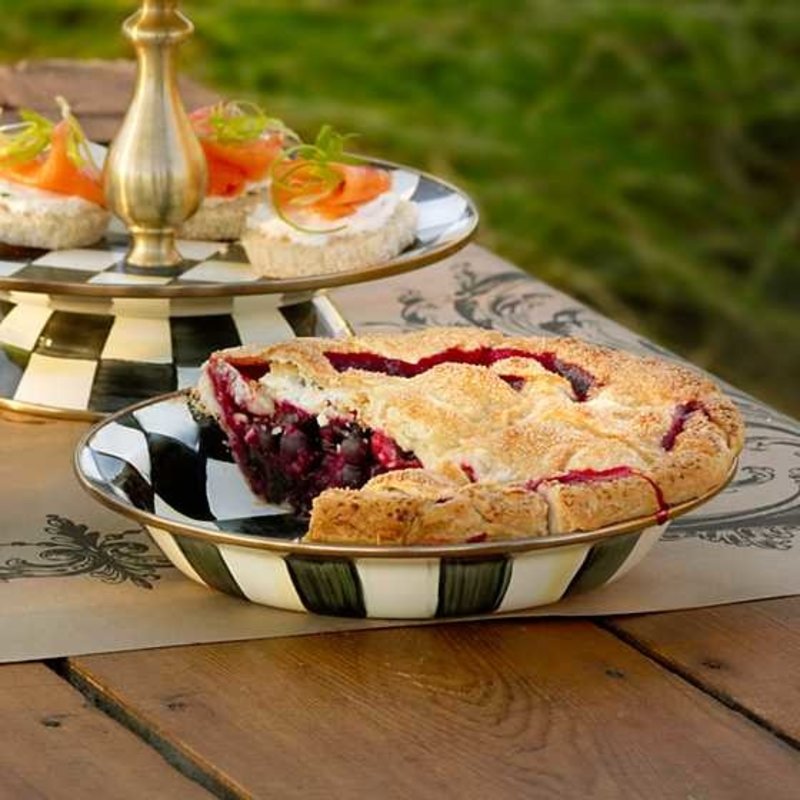 Mackenzie-Childs Courtly Check Enamel Pie Plate