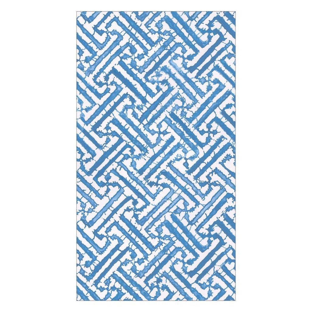 Caspari Fretwork Blue - Guest Towel