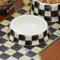 Mackenzie-Childs Courtly Check Enamel Cat Dish