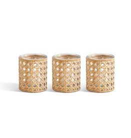 Cane Webbing Small Candleholder/Vase