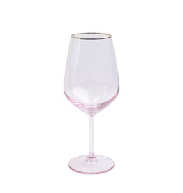 Vietri Rainbow Pink Wine Glass