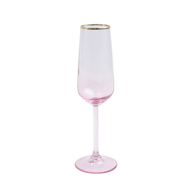 Vietri Rainbow Pink Champagne Flute