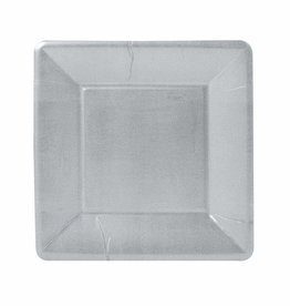 Caspari Silver Leaf Paper Salad/ Dessert Plates, pkg of 8