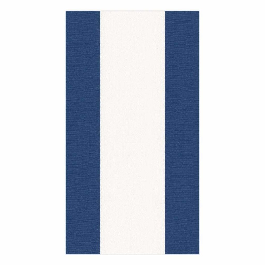 Caspari Bandol Stripe Navy - Guest Towel
