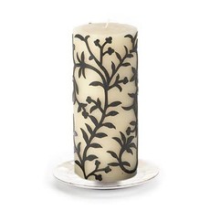 Mackenzie-Childs Vine Pillar Candle Black/White