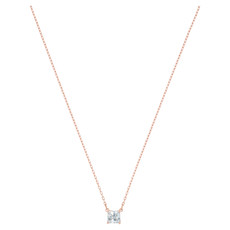 Swarovski Attract necklace Square, White, Rose gold-tone plated