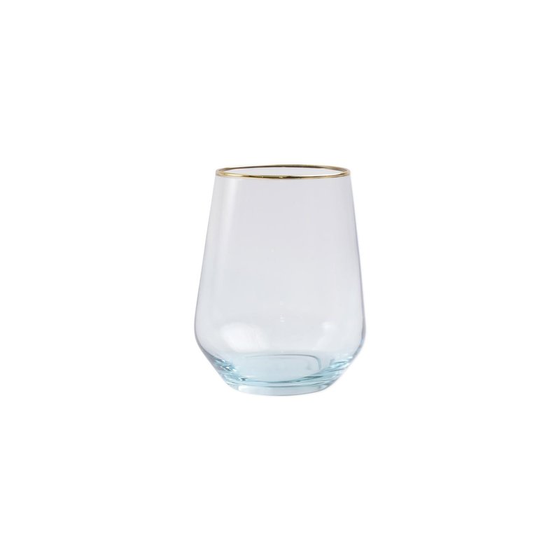 Vietri Rainbow Turquoise Stemless Wine Glass