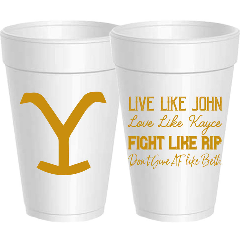 Sassy Cups Yellowstone Styrofoam Cups (sleeve of 10)