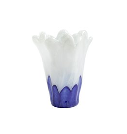 Vietri Onda Glass Cobalt and White Medium Vase