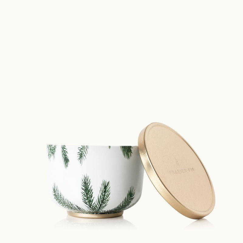 Thymes Frasier Fir Poured Candle Tin, Gold Lid