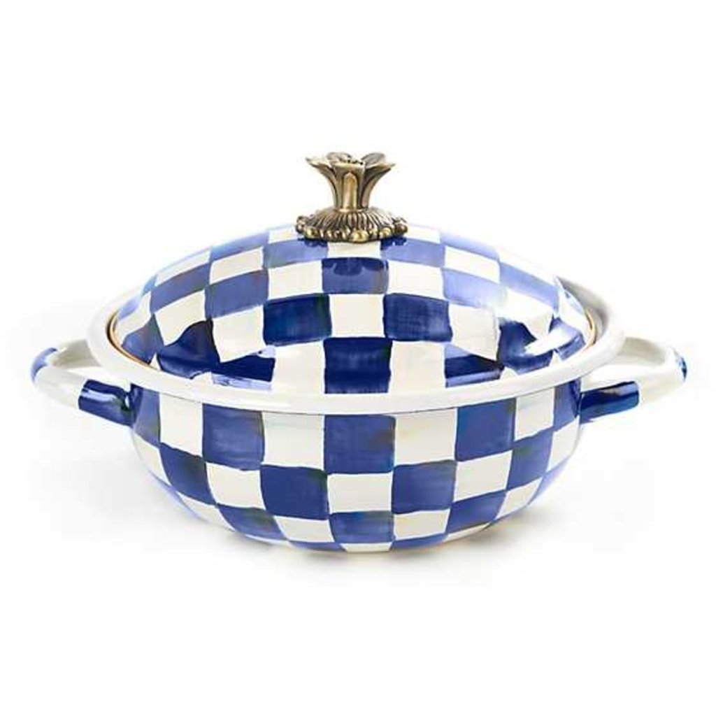 Mackenzie-Childs Royal Check Enamel Casserbole  - Medium