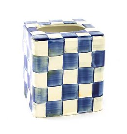 Mackenzie-Childs Royal Check Enamel Boutique Tissue Box Cover