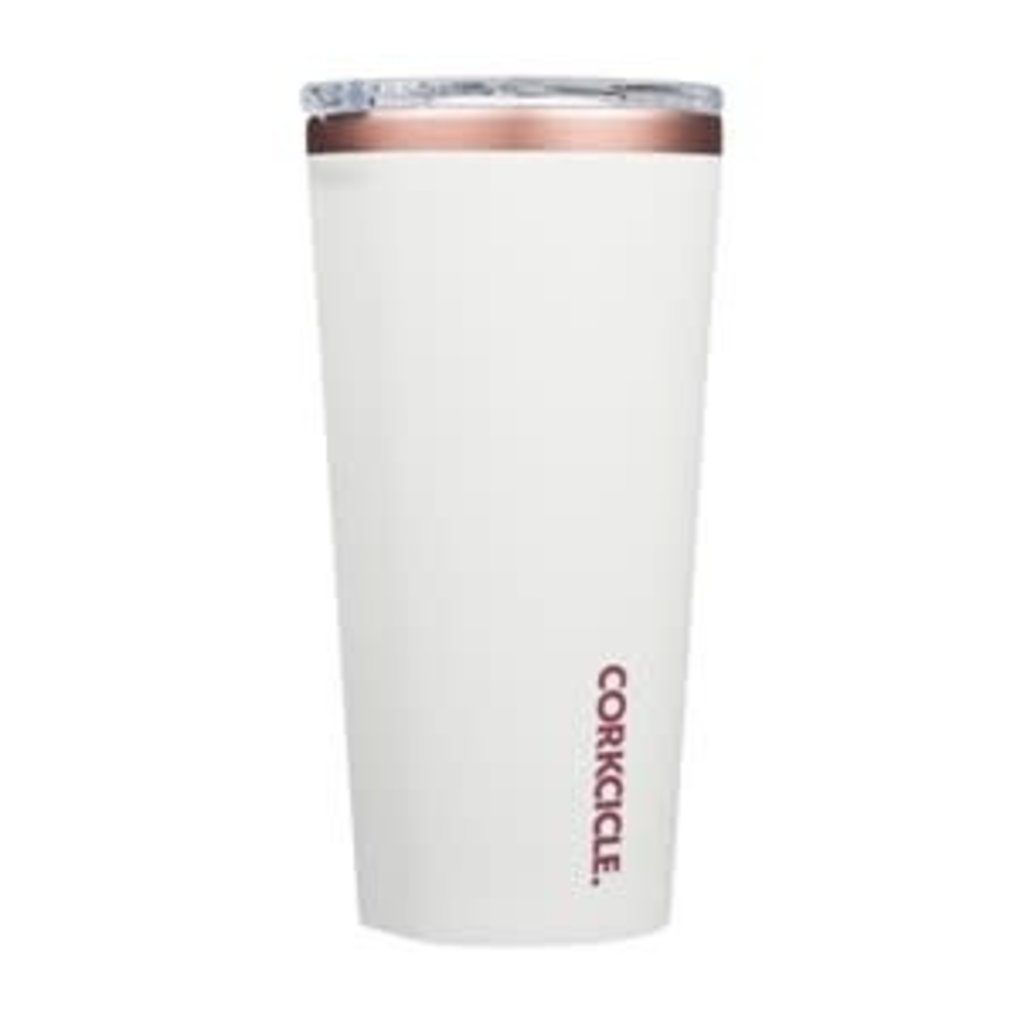 Corkcicle 16 Ounce White Rose Tumbler