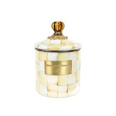 Mackenzie-Childs Parchment Check Enamel Canister - Small