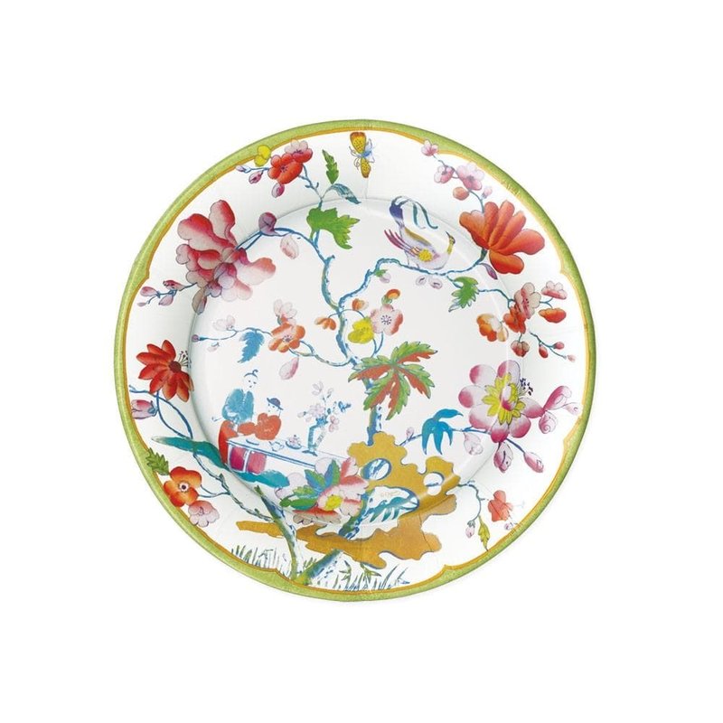 Caspari Summer Palace Paper Salad & Dessert Plates in Celadon - 8 Per Package