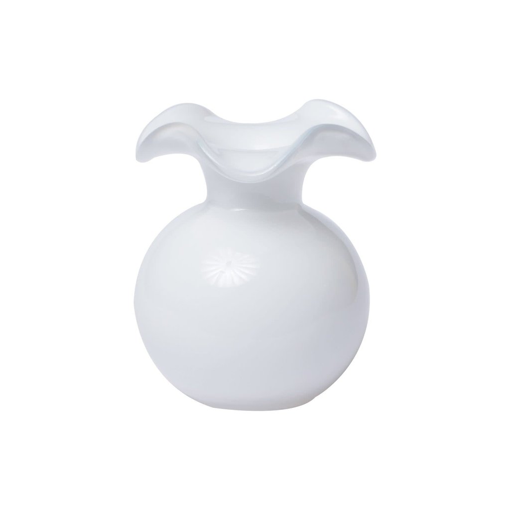 Vietri Hibiscus Glass White Bud Vase