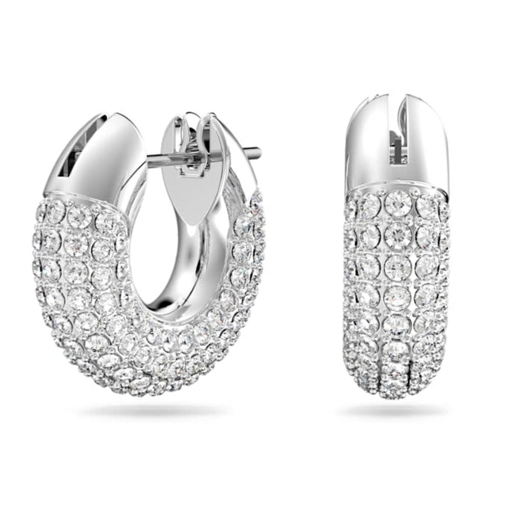 Swarovski Dextera Hoop Earrings Pavé-White-S