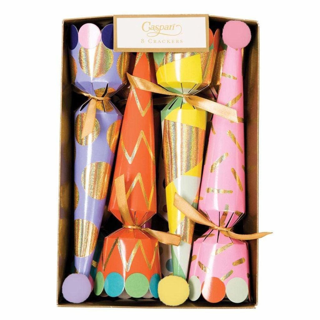 Caspari CONE CRACKERS-10 INCH/8 party hats