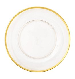 Caspari Acrylic Plate Charger in Clear with Gold Rim