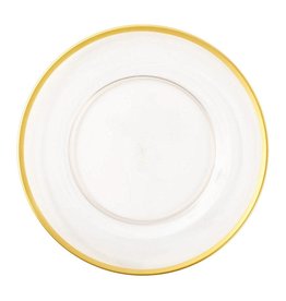 Caspari Clear with gold Rim Charger Dinner Plate