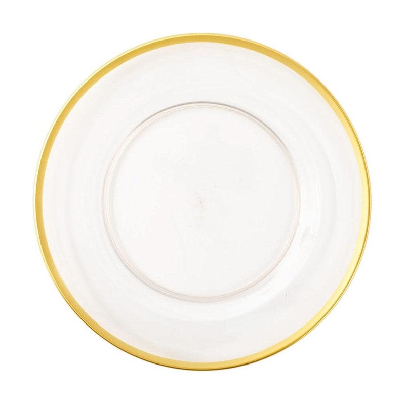 Caspari Clear with gold Rim Charger Dinner Plate