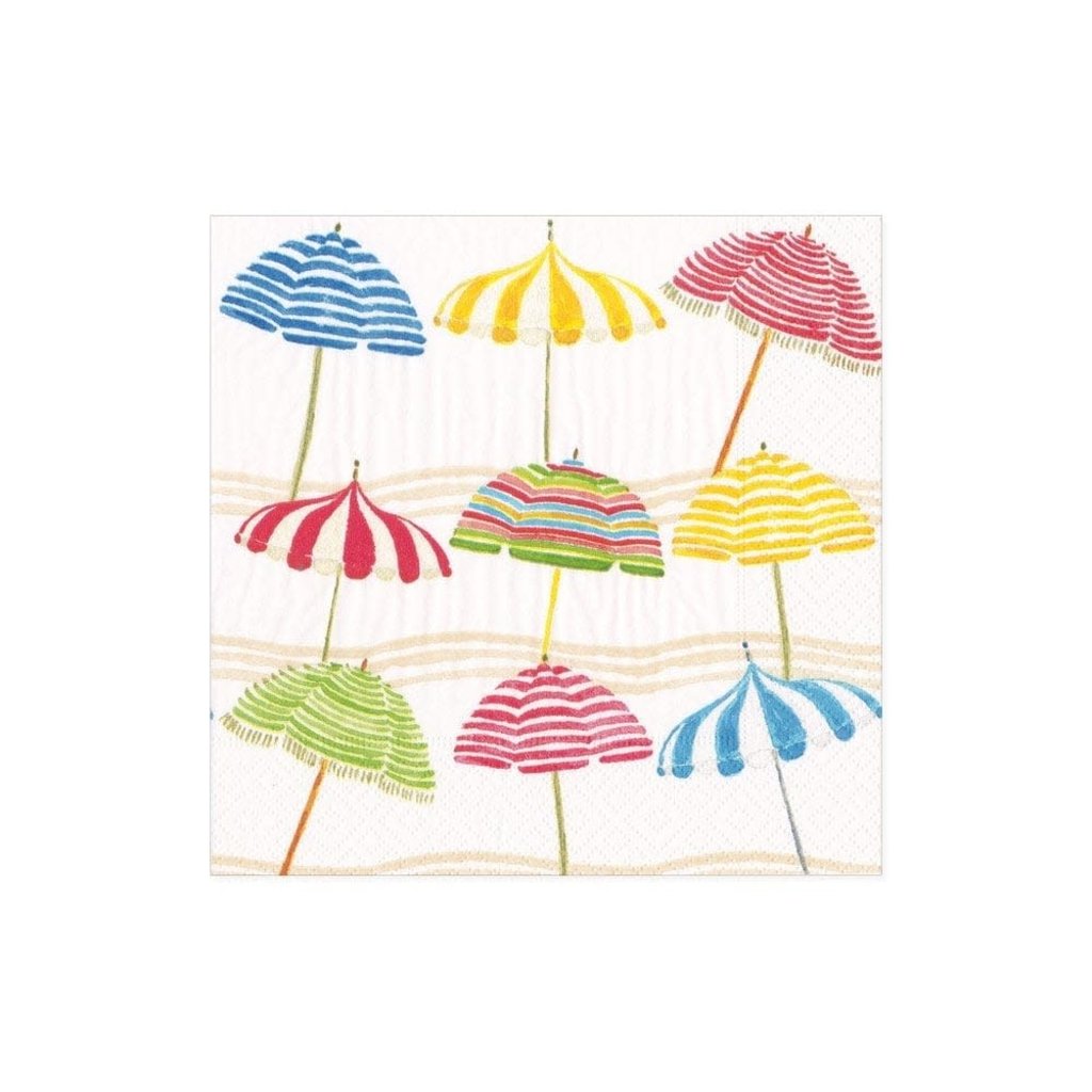Caspari Napkin Cocktail - Beach Umbrellas