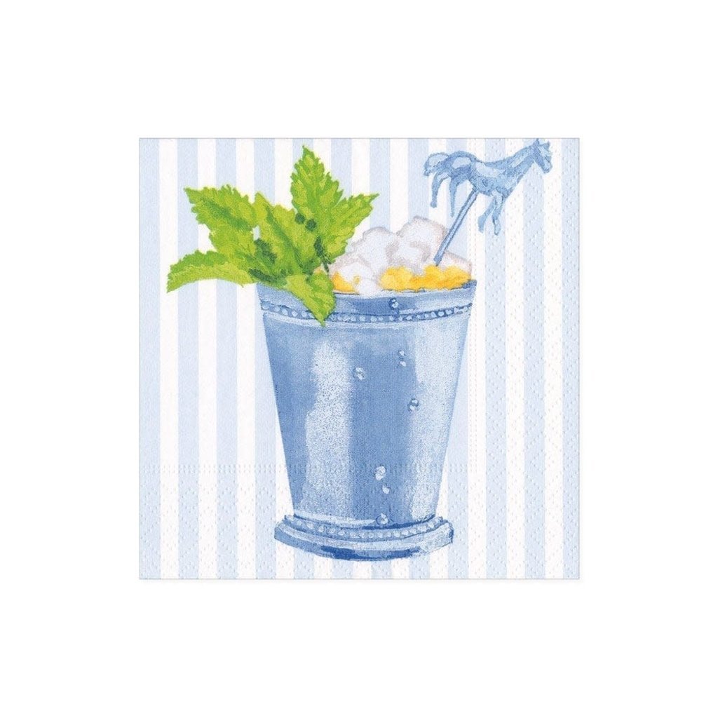 Caspari Mint Julep Blue - Napkin Cocktail