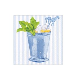 Caspari Mint Julep Blue - Napkin Cocktail