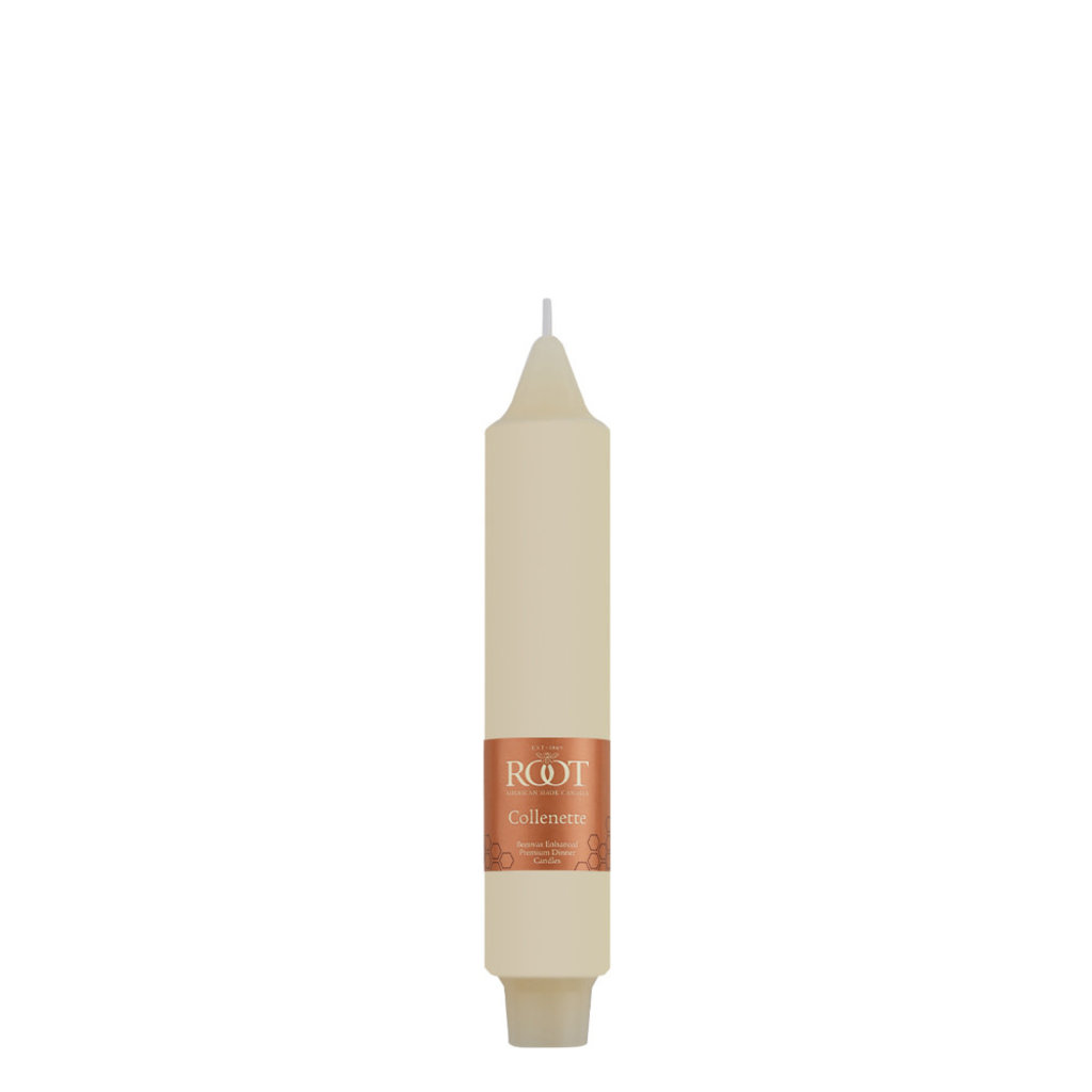 Root 7 Inch Smooth Collenette Ivory Candle