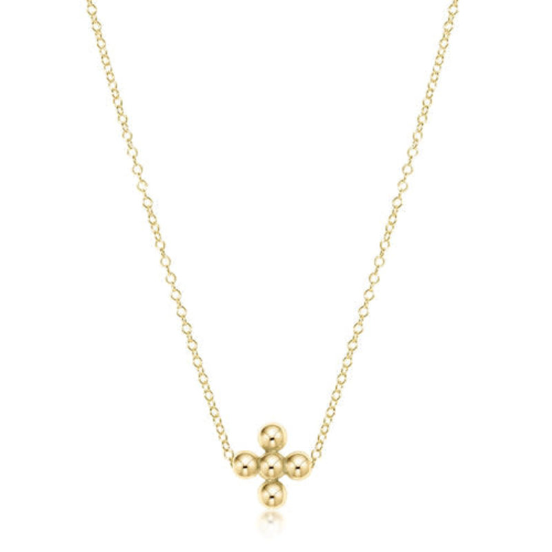 enewton 16" Necklace Gold - Classic Beaded Signature Cross