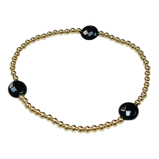 ENewton Design Admire Gold 3mm Bead Bracelet - Faceted Onyx
