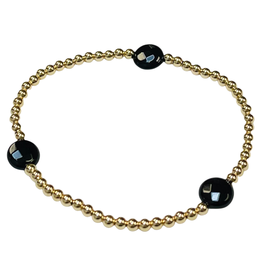 ENewton Design Admire Gold 3mm Bead Bracelet - Faceted Onyx