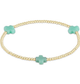 enewton Signature Cross Gold Pattern 2mm Bead Bracelet - Mint