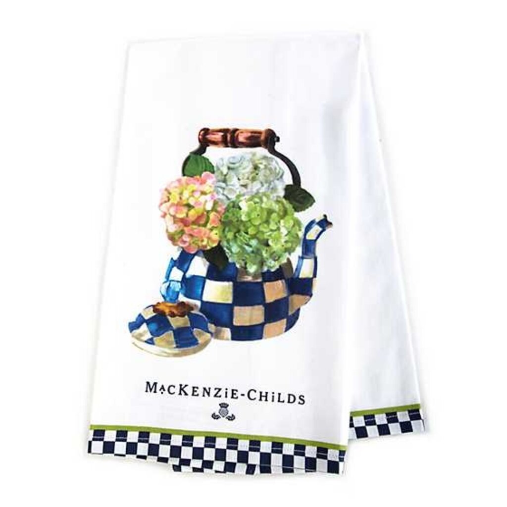 Mackenzie-Childs Hydrangea Tea Kettle Dish Towel