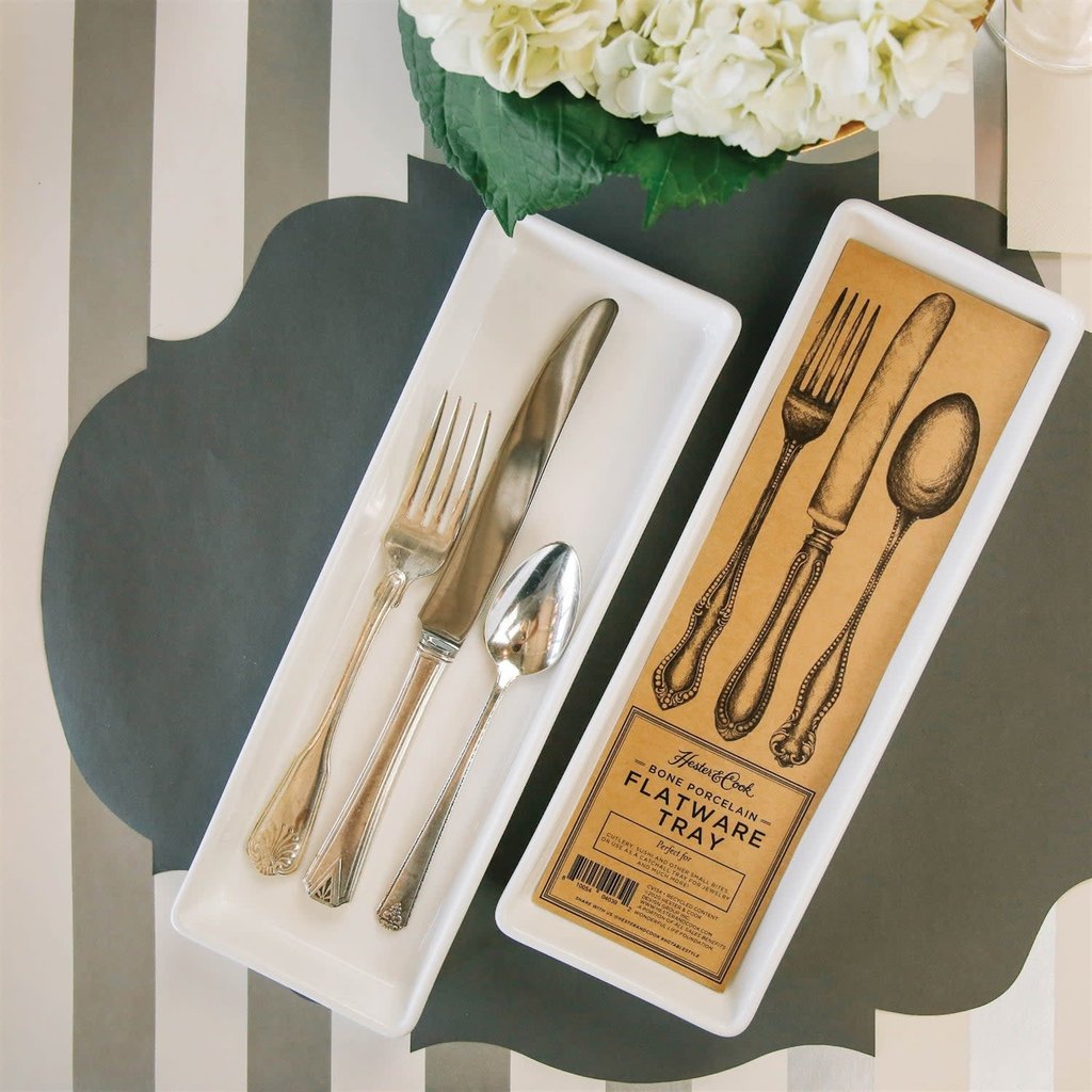 Hester & Cook Porcelain Flatware Tray