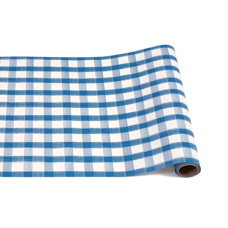 Hester & Cook Blue Painted Check Runner