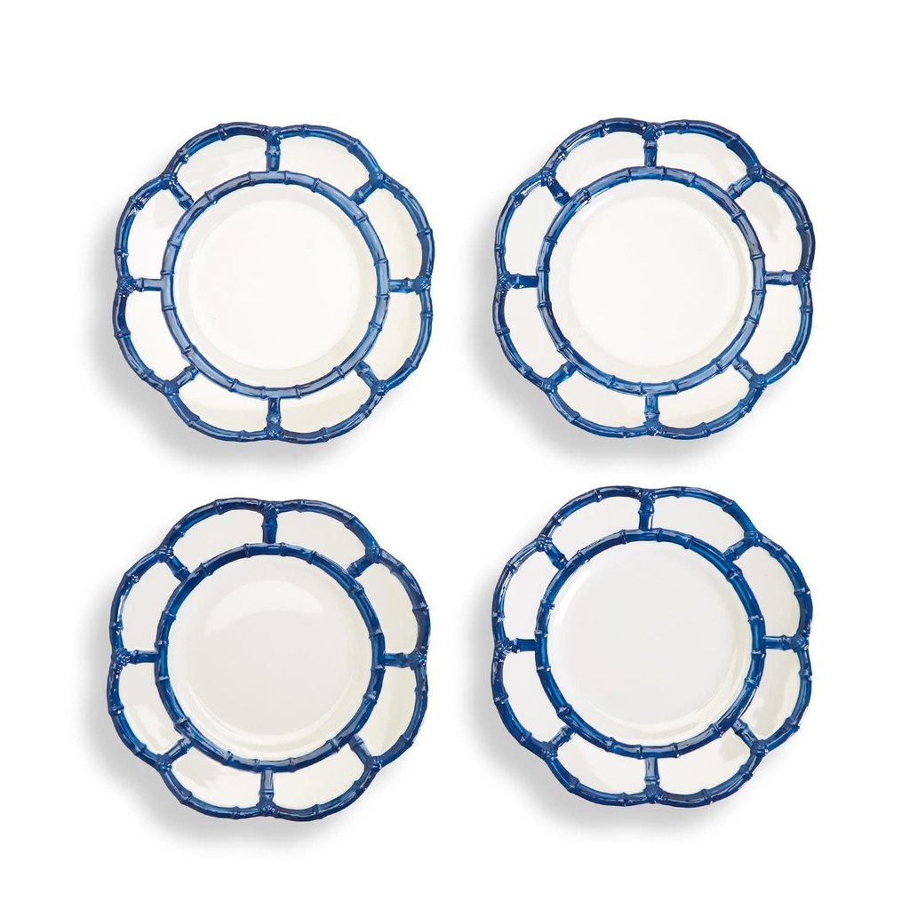Blue Bamboo Touch Melamine Accent Plate-Set/4