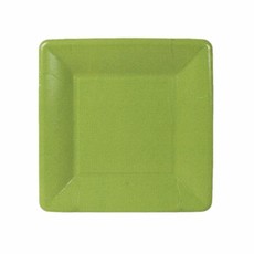 Caspari Grosgrain Square Paper Salad/Dessert Plates in Moss Green