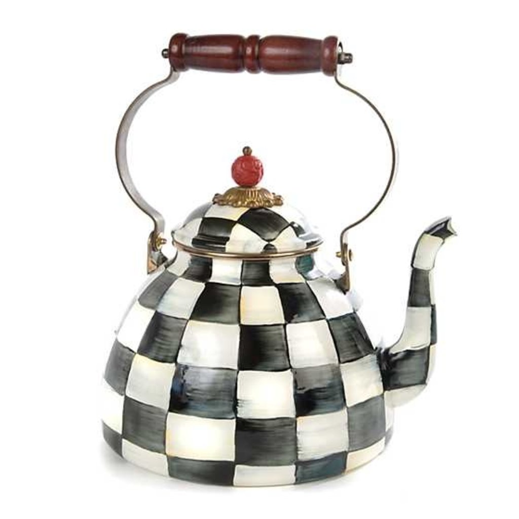 Mackenzie-Childs Courtly Check Enamel Tea Kettle - 3 Quart