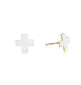 ENewton Design Signature Cross Stud-Off White Earrings