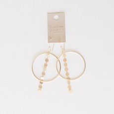Maren Gold Toned Hoops, Brass Plated Chain 2"