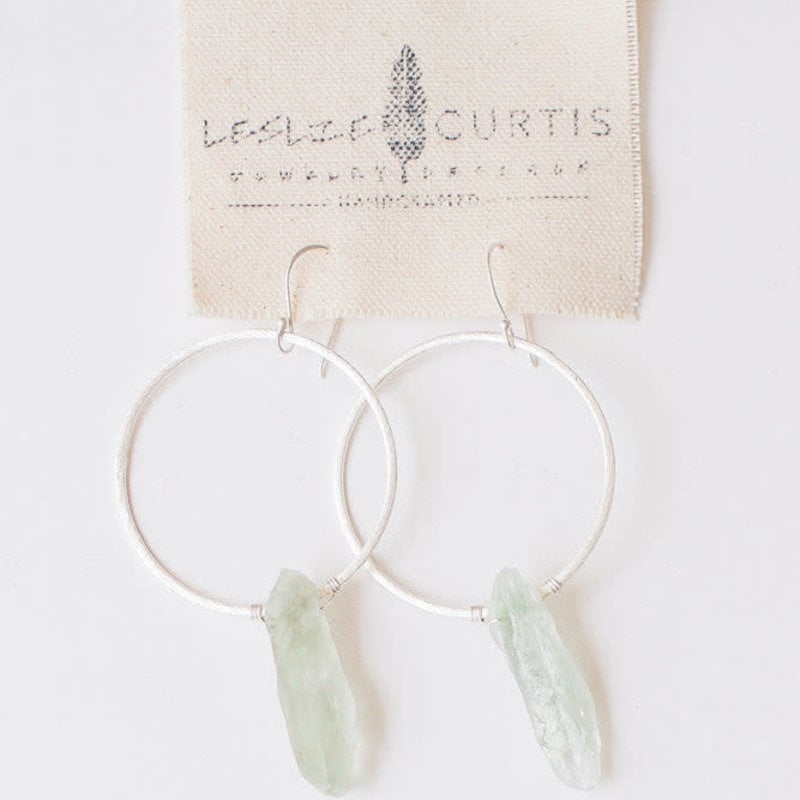 Leslie Curtis Jewelry Designs Raquel - Kyanite Hoop Earrings, Silver Finish Wire