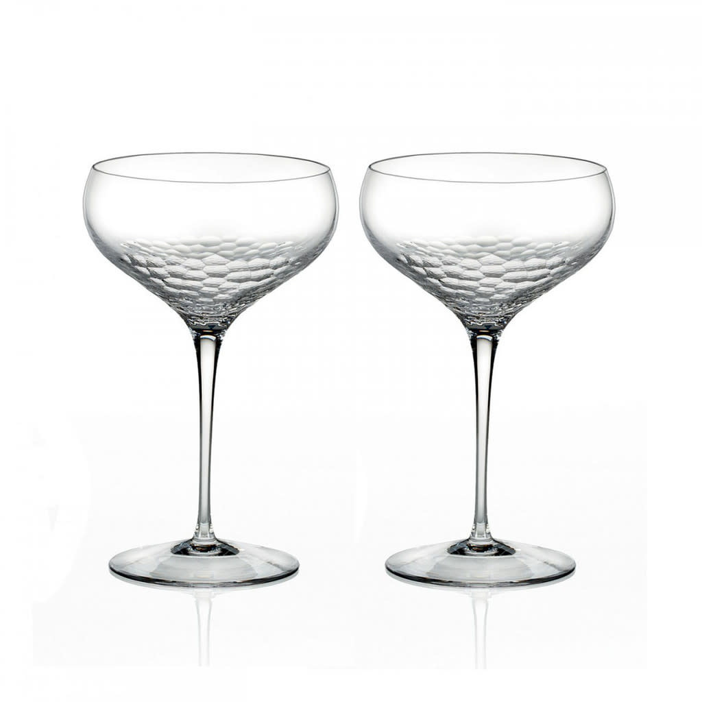 Vera Wang Sequin Stemware Saucer Champagne Pair - Avondale Gift Boutique