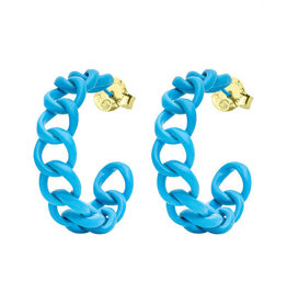Sheila Fajl Blue Painted Petite Chain Hoops