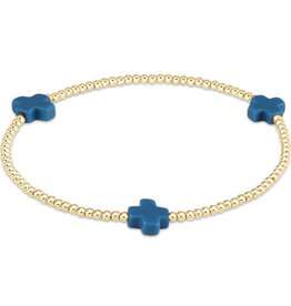 ENewton Design Cobalt Cross Gold Pattern 2mm Bead Bracelet