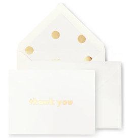 Kate Spade Thank you Notecard Set, Gold Dot w/Script