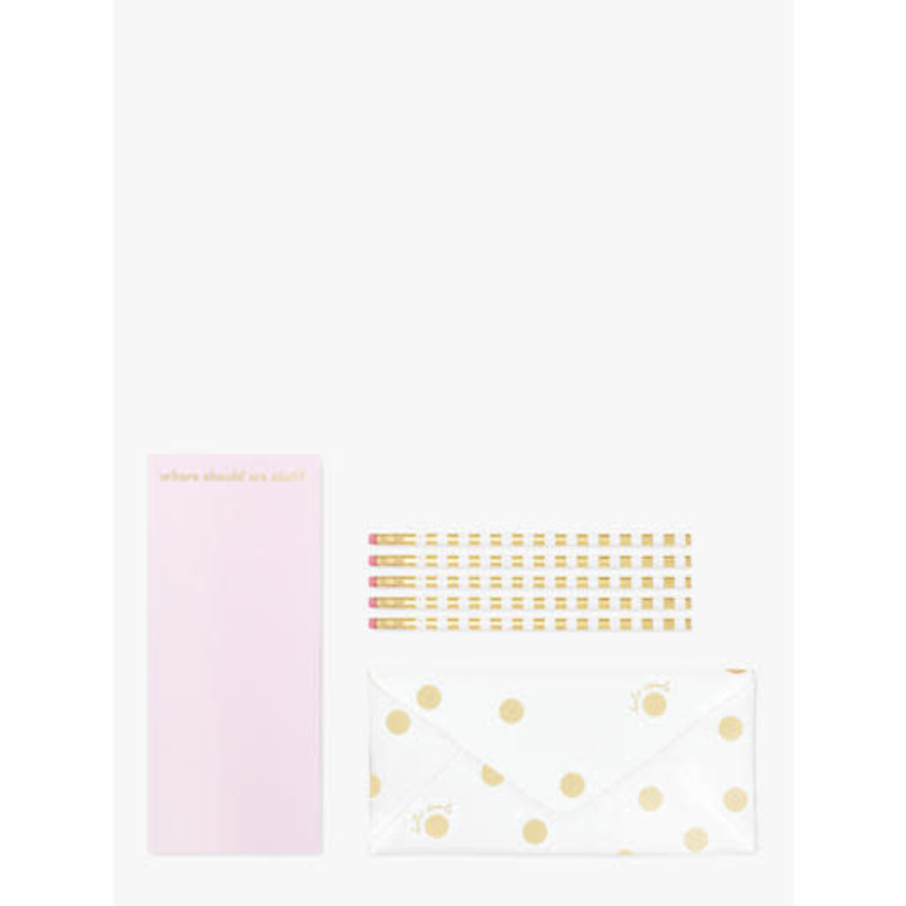 Kate Spade Envelope Pencil Pouch, Gold Dot w/Script