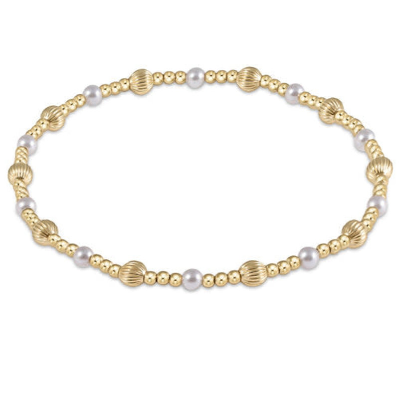 ENewton Design Dignity Sincerity Pattern 4mm bead bracelet - Pearl