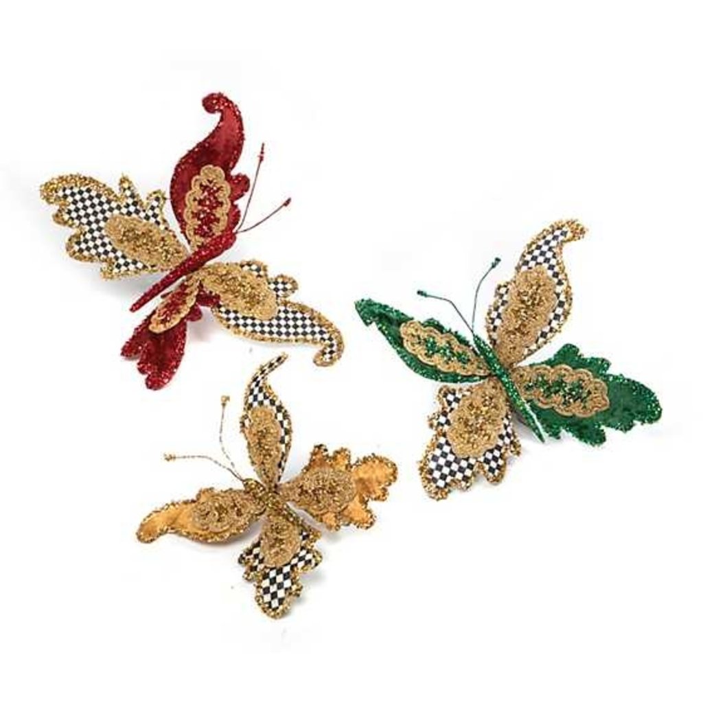 Mackenzie-Childs Christmas Magic Butterflies - set of 3